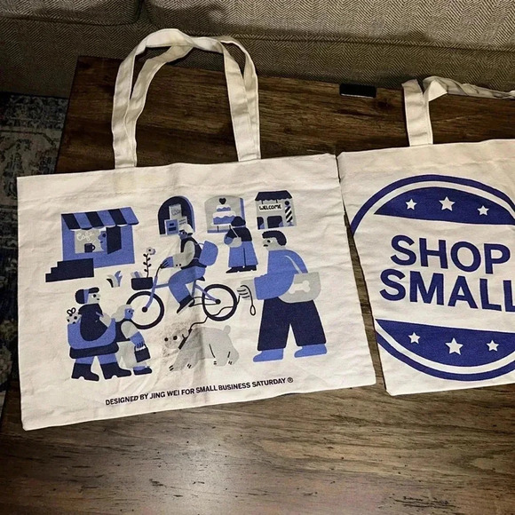 SHOP SMALL BUSINESS SATURDAY Bundle 7 Bags, 1 Card, 12 Stickers, Window Clings - Picture 14 of 16